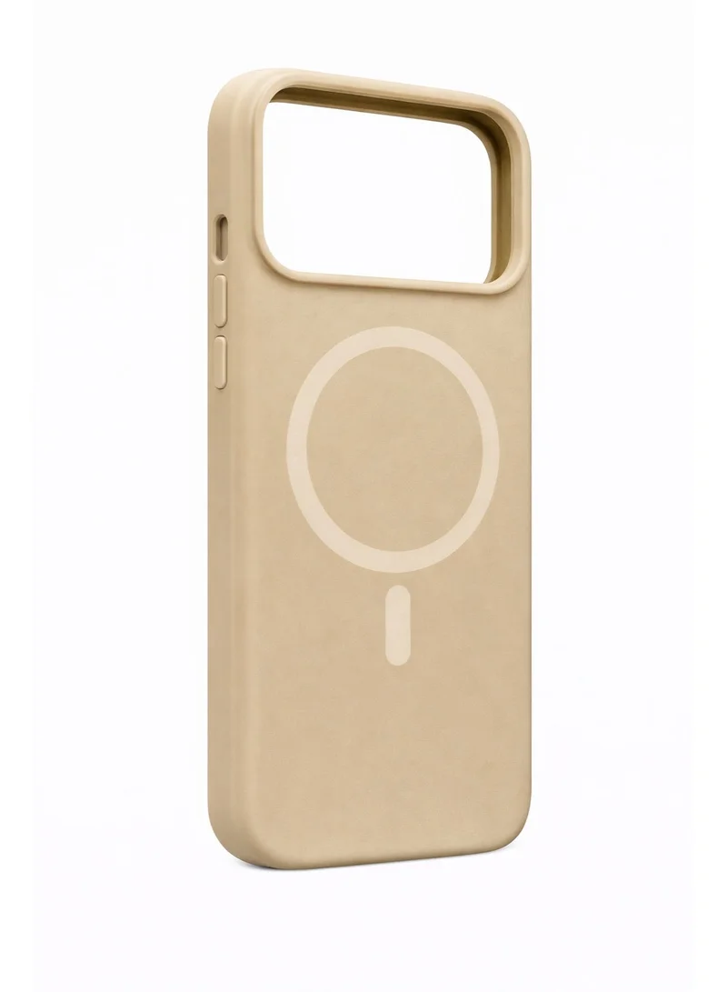 موبكوس جراب Mobcos iPhone 17 Pro بني اللون، مصنوع من السيليكون الفاخر، مزود بحلقة مغناطيسية للشحن اللاسلكي | ملمس ناعم كالحرير | حماية فائقة ضد الصدمات بمعايير عسكرية | توافق مغناطيسي قوي | غطاء أنيق وفاخر